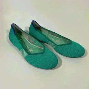 Rothy's The Flats Round Toe Slip on Shoes Calypso Blue/Green Women Size 5.5